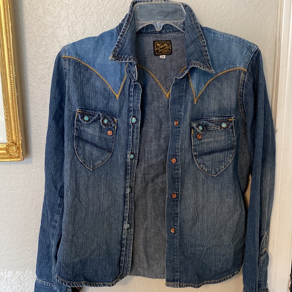 Vintage western lucky brand denim shirt jacket